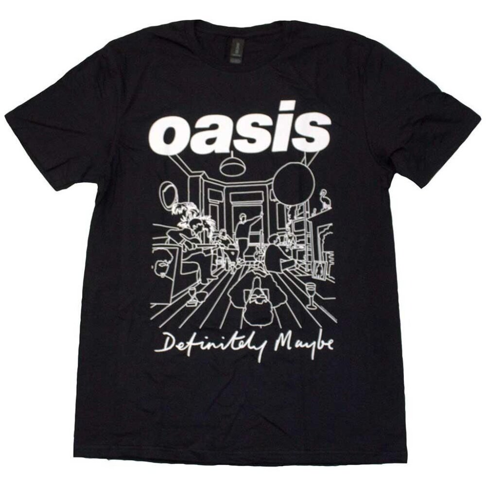 Definitely Maybe Line Drawing Graphic Band T-Shirt Vintage Rock Tee